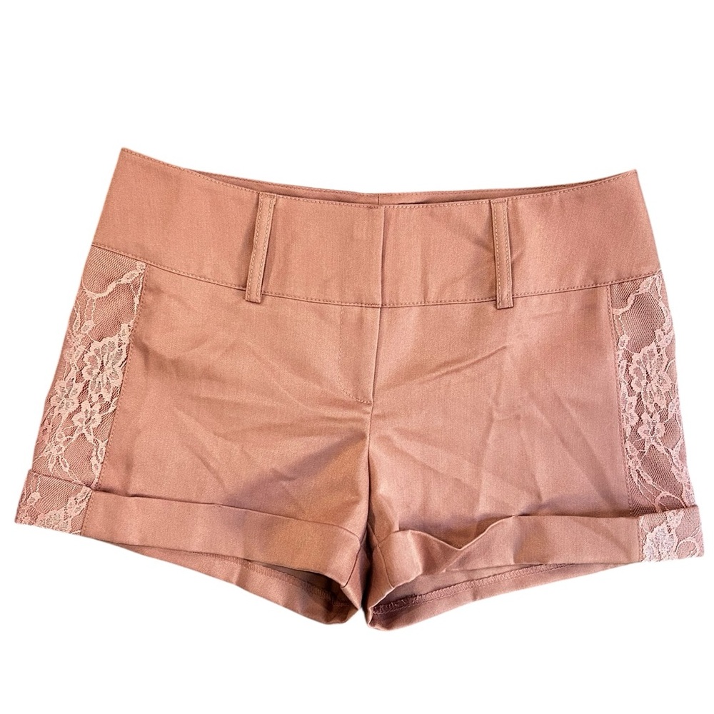 Dazz Lace-Trimmed Rose Pink Shorts Size Medium